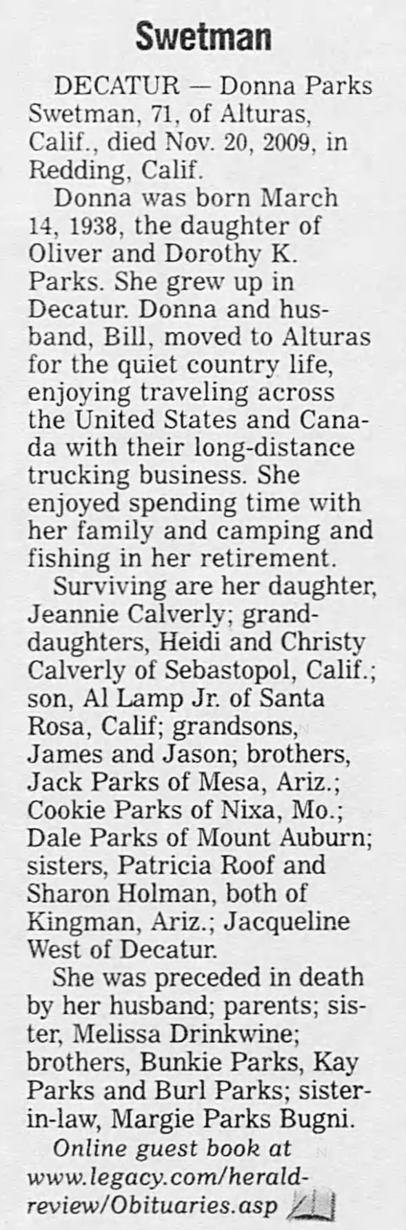 Clipping from Herald and Review